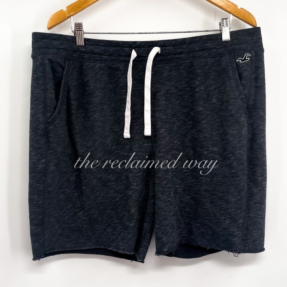 Hollister Beach Prep 7" Athletic Cut Off Fleece Drawstring Sweat Shorts XL Y2K